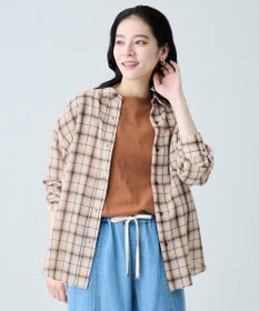 ANY シアーチェックシャツ エクリュ系