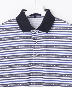 23区GOLF 【MEN】【吸水速乾・UVケア】ボーダーロゴ 半袖シャツ