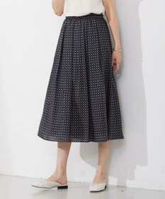 J.PRESS LADIES 【洗える】 ジオメトリック ギャザー スカート
