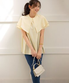 組曲 L サッカーストレッチ 襟付きブラウス