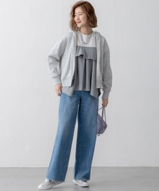 23区 【VERY3月号掲載/洗える】コットンテリー ジップアップ フーディー