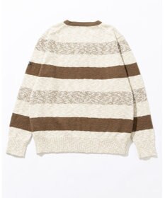 JOSEPH ABBOUD MOUNTAIN 【イタリア糸使用】 コットンスラブボーダー Vネック カーディガン