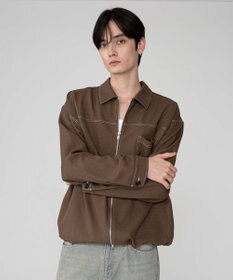 WEGO 【ユニセックス着用ITEM/MLサイズ展開】カラーステッチシャツジャケット