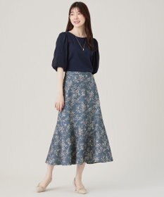 ANY SIS 【洗える】フラワープリントペプラム スカート