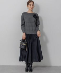 組曲 L 編み柄ディテールニット