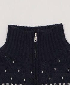 WEGO ノルディック柄ハーフジップニット