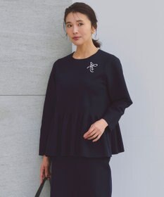 UNFILO L BEAUTY FORM KNIT ペプラムセットアップ