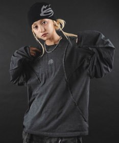 WEGO 【ユニセックス着用ITEM】MA55IVE　コールドダイスウィッチングロゴT（LS）