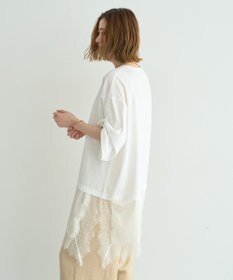 YECCA VECCA ドロストスリーブヘムレースTee