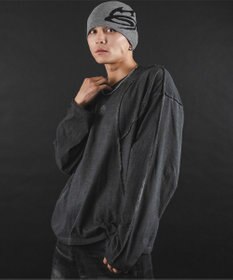 WEGO 【ユニセックス着用ITEM】MA55IVE　コールドダイスウィッチングロゴT（LS）