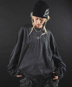 WEGO 【ユニセックス着用ITEM】MA55IVE　コールドダイスウィッチングロゴT（LS）