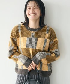 CRAFT STANDARD BOUTIQUE 洗える/チェック柄ニットプルオーバー