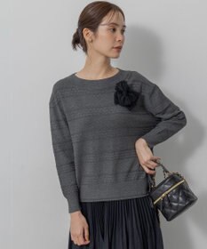 組曲 S 編み柄ディテールニット