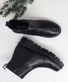 INTER-CHAUSSURES 【BUSSOLA】撥水厚底素材コンビショートブーツ