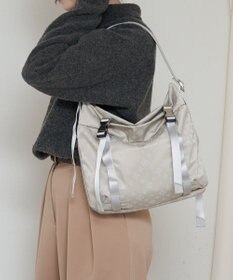 russet ナイロンジャガードメタルバックルショルダーバッグ M(CE-1671)