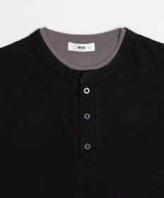 WEGO 【ユニセックス着用ITEM/MLサイズ展開】フェイクレイヤードヘンリーネックT（SS）
