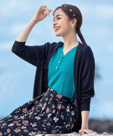 Tiaclasse L 【洗える】体型カバーも叶うドルマンニットカーディガン