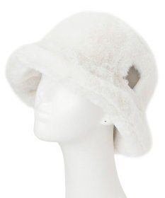 MOONBAT 【雑誌掲載／ラ・ファーファ1月号】FURLA レザーネーム付フェイクファーバケットハット