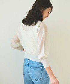 Feroux 【洗える】シアーカラー カーディガン