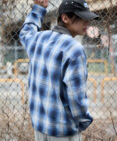 WEGO 【ユニセックス着用ITEM】オンブレチェックシャツジャケット