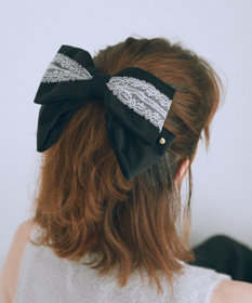 Maison de FLEUR ベロアレースリボンバレッタ