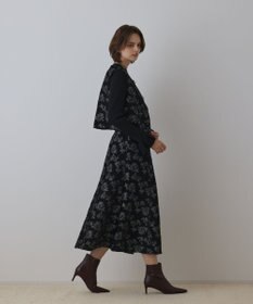 GRACE CONTINENTAL ラメフラワージャガードフレアスカート