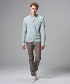 JOSEPH HOMME 【新柄】シルクバルキー　ハイネックジップアップニット