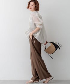 23区 【先行予約/見上愛さん着用】ナイロンコットンシアーボイル ドロストシャツ