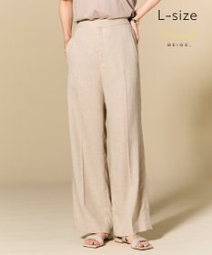 BEIGE， 【L-size】CAROLE / リネンライクフルレングスワイドパンツ
