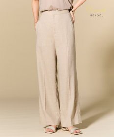 BEIGE， CAROLE / リネンライクフルレングスワイドパンツ Sand