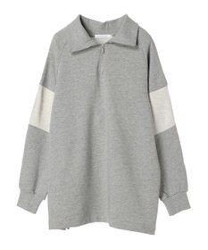 AMERICAN HOLIC ハーフＺＩＰ配色切り替え裏毛チュニック