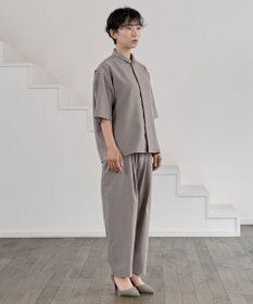 muuc ミニマル半袖シャツ〈ユニセックス・大きいサイズあり〉〈夏・軽やか〉〈セットアップ可能・羽織りOK〉〈上品きれいめオフィスカジュアル〉〈日本製〉