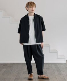 muuc ミニマル半袖シャツ〈ユニセックス・大きいサイズあり〉〈夏・軽やか〉〈セットアップ可能・羽織りOK〉〈上品きれいめオフィスカジュアル〉〈日本製〉