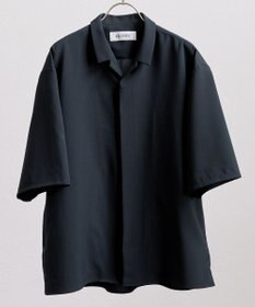 muuc ミニマル半袖シャツ〈ユニセックス・大きいサイズあり〉〈夏・軽やか〉〈セットアップ可能・羽織りOK〉〈上品きれいめオフィスカジュアル〉〈日本製〉
