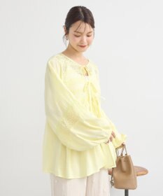 earth music&ecology レーヨンレースデザインシャツ