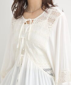 earth music&ecology レーヨンレースデザインシャツ