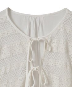 earth music&ecology レーヨンレースデザインシャツ