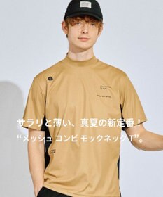 PW CIRCULUS 【吸水速乾 / UV遮蔽率96.3% UVカット / ストレッチ】【MEN】メッシュコンビモックネックT ゴルフ