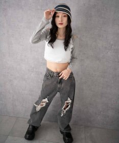 WEGO クロシェ編みボーダーハット