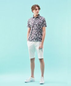 23区GOLF 【MEN】【吸水速乾/UVカット】パリマップ総柄ポロシャツ