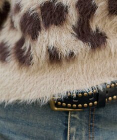 WEGO レオパードシャギーショートニット