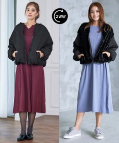 Tiaclasse 【リバーシブル】キルティングエコファー2WAYブルゾン