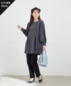 Tiaclasse L 【洗える】フロッキードットチュニック