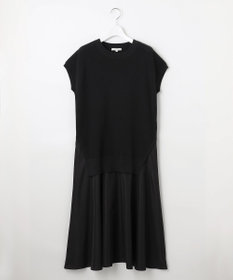 自由区 L 【カタログ掲載・洗える】ハイツイストコットンアセテート異素材コンビ ワンピース