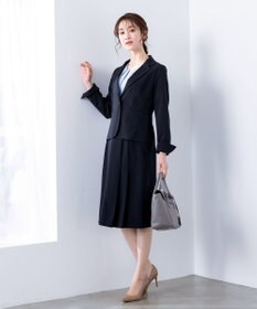 Tiaclasse 【ダブルクロス・洗える】アシンメトリープリーツスカート