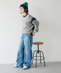 CRAFT STANDARD BOUTIQUE 洗える/とてもち配色ニットプルオーバー/24AW