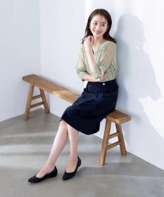 Tiaclasse 【ダブルクロス・洗える】アシンメトリープリーツスカート