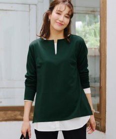 Tiaclasse 【洗える】キーネックカットソートップス