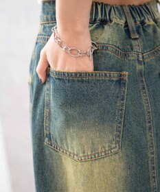 WEGO ヴィンテージウォッシュデニムロングスカート