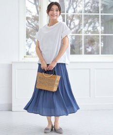 Tiaclasse 透かし編みのシーグラス ラウンドハンドルバッグ